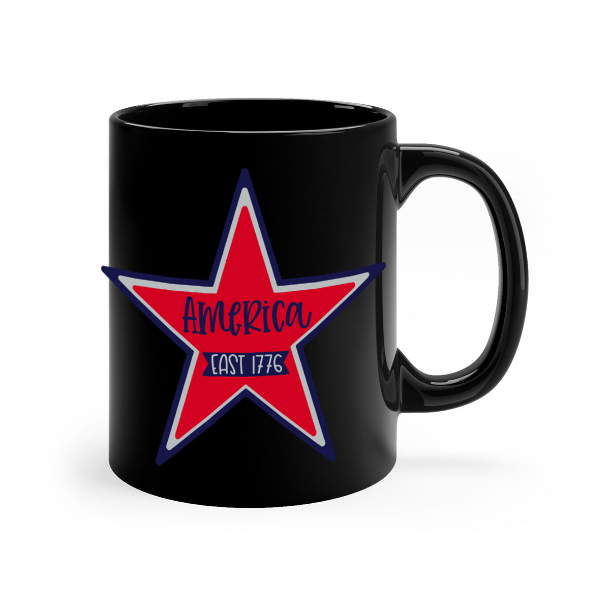 America East Style 144# Mug featuring a glossy finish with a colored handle and interior, available in multiple colors.